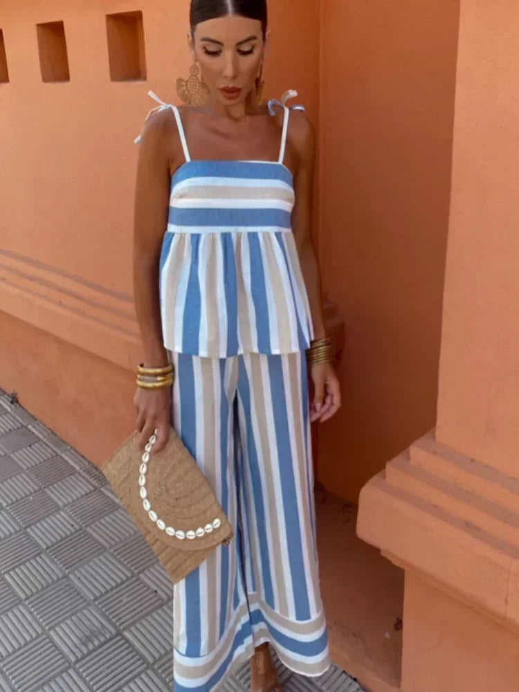 Atelier Élégance™ | Ensemble d'été à rayures Riviera
