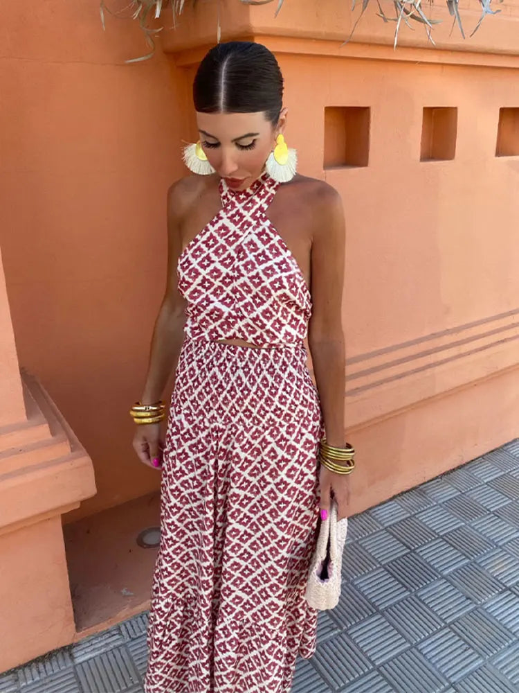 Atelier Élégance™ | Ensemble à col halter au look de fleurs du désert