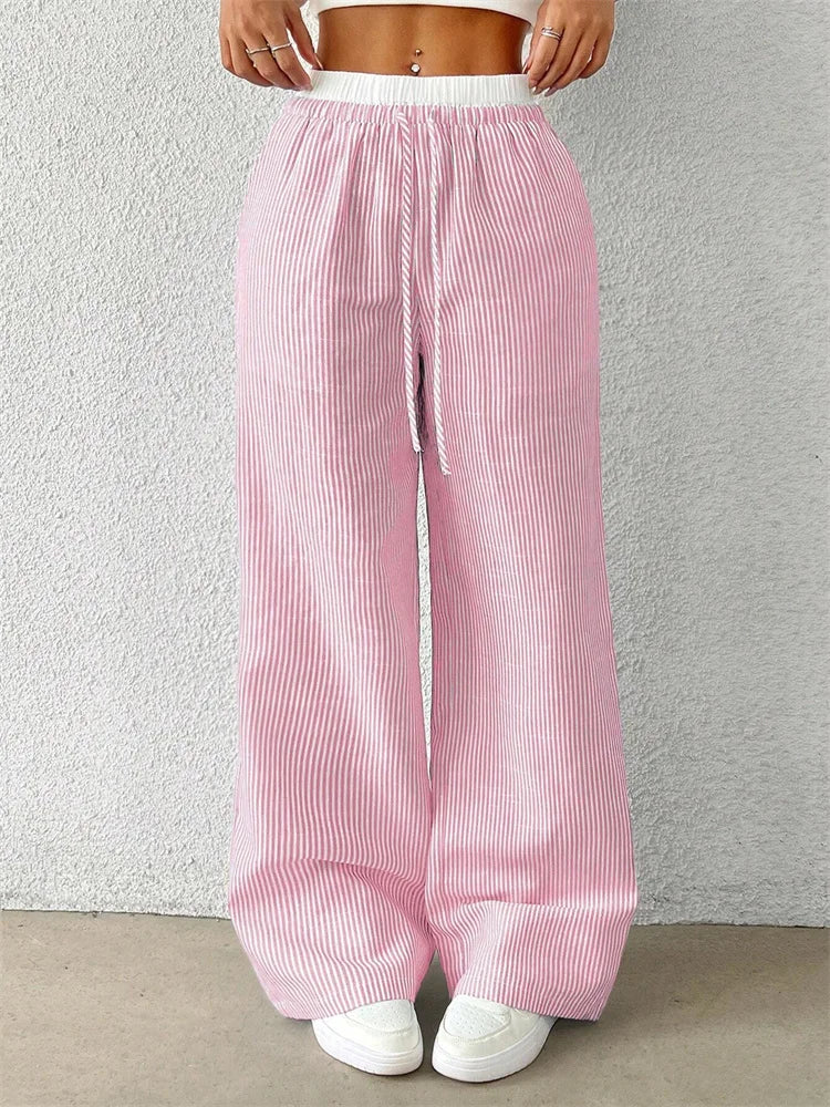 Atelier Élégance™ | Pantalon Large Rayé