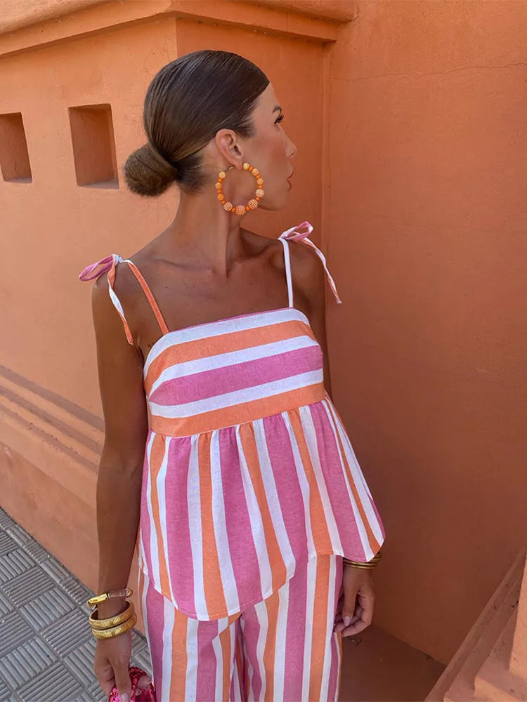 Atelier Élégance™ | Ensemble d'été à rayures Riviera