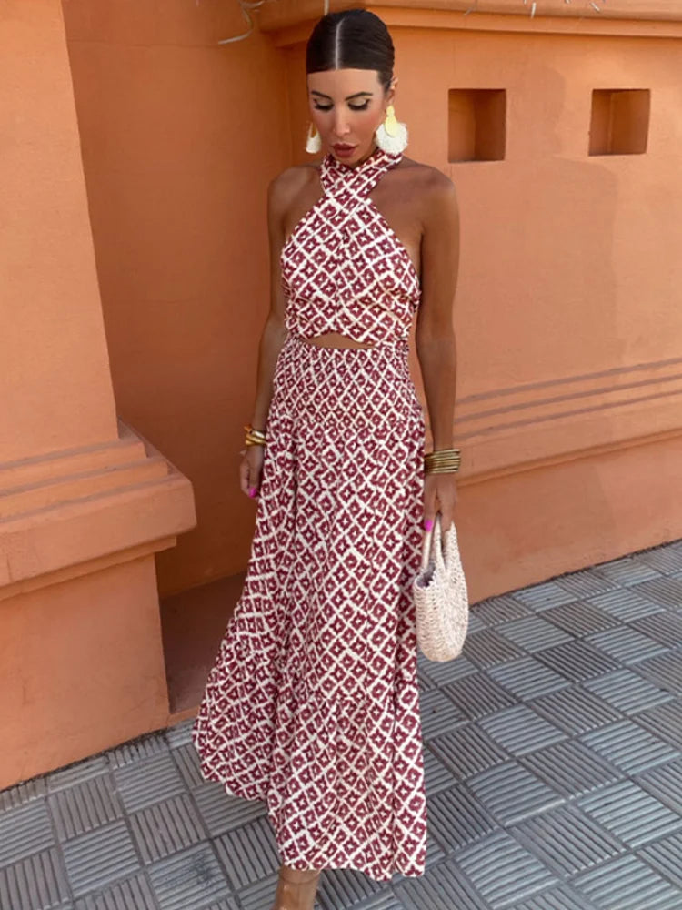 Atelier Élégance™ | Ensemble à col halter au look de fleurs du désert