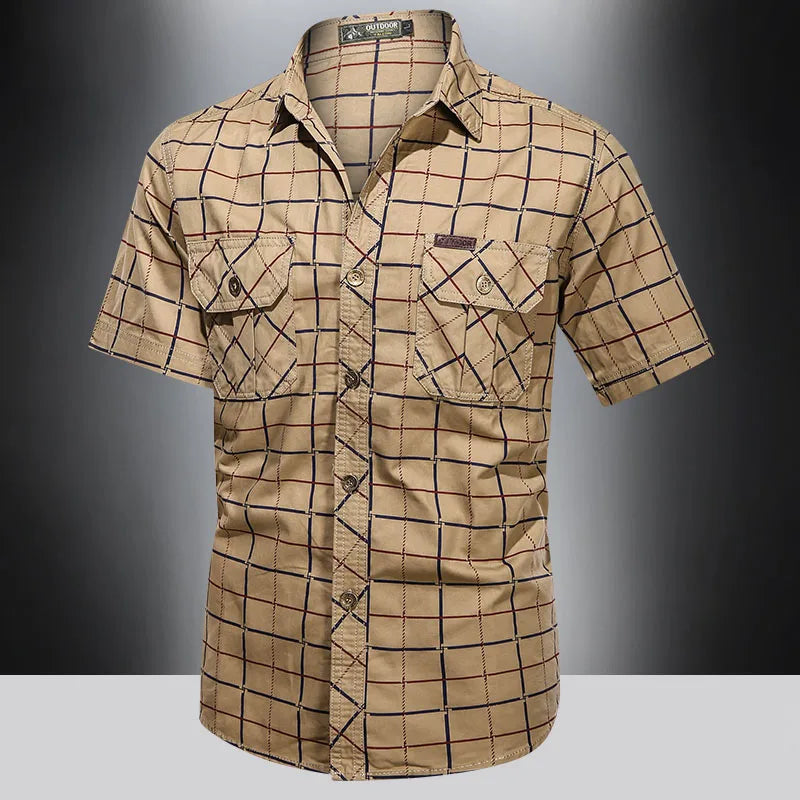 Lenoir™ | Chemise élégante à manches courtes à carreaux