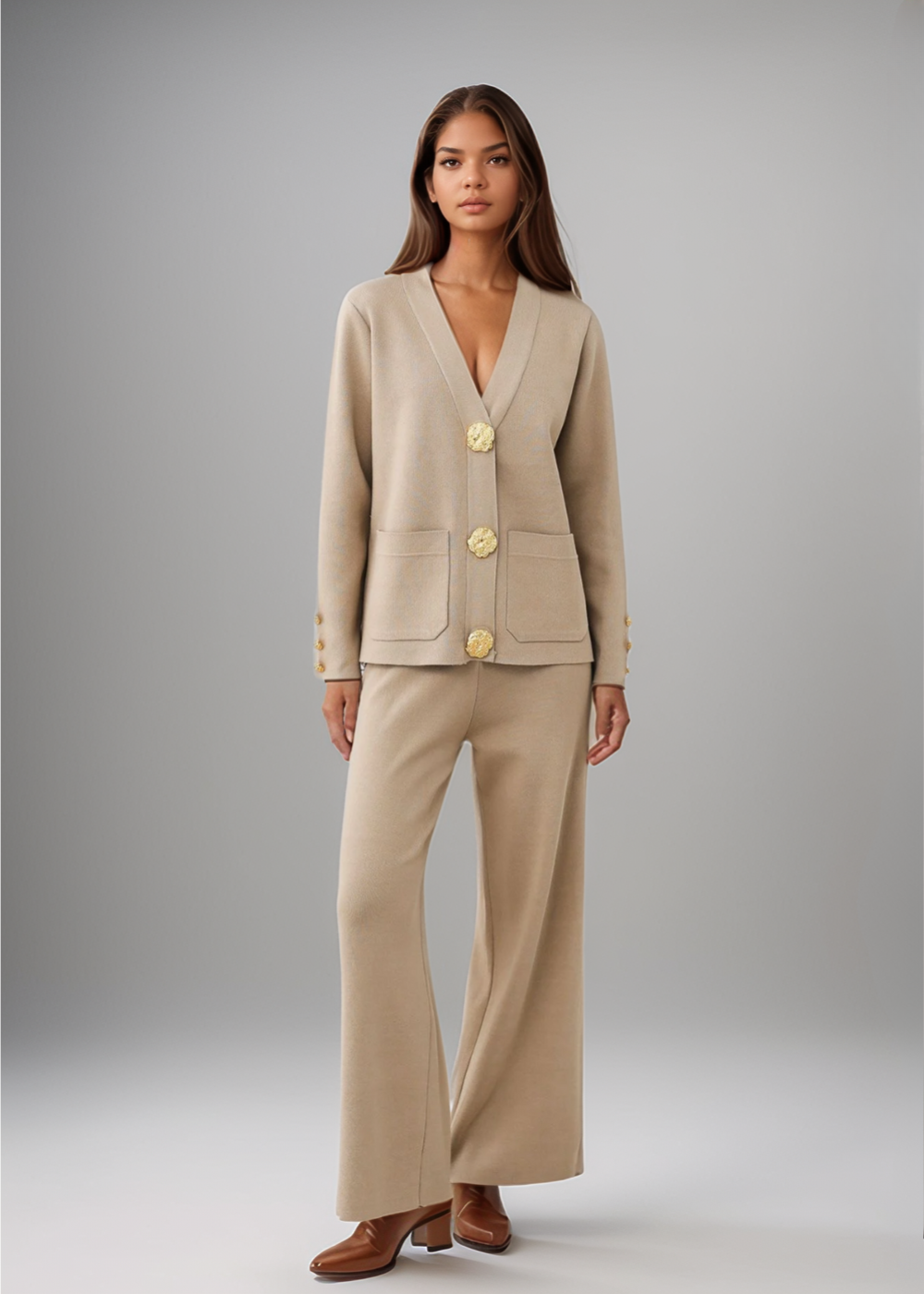 Atelier Élégance™ | Ensemble tricot avec patte de boutonnage