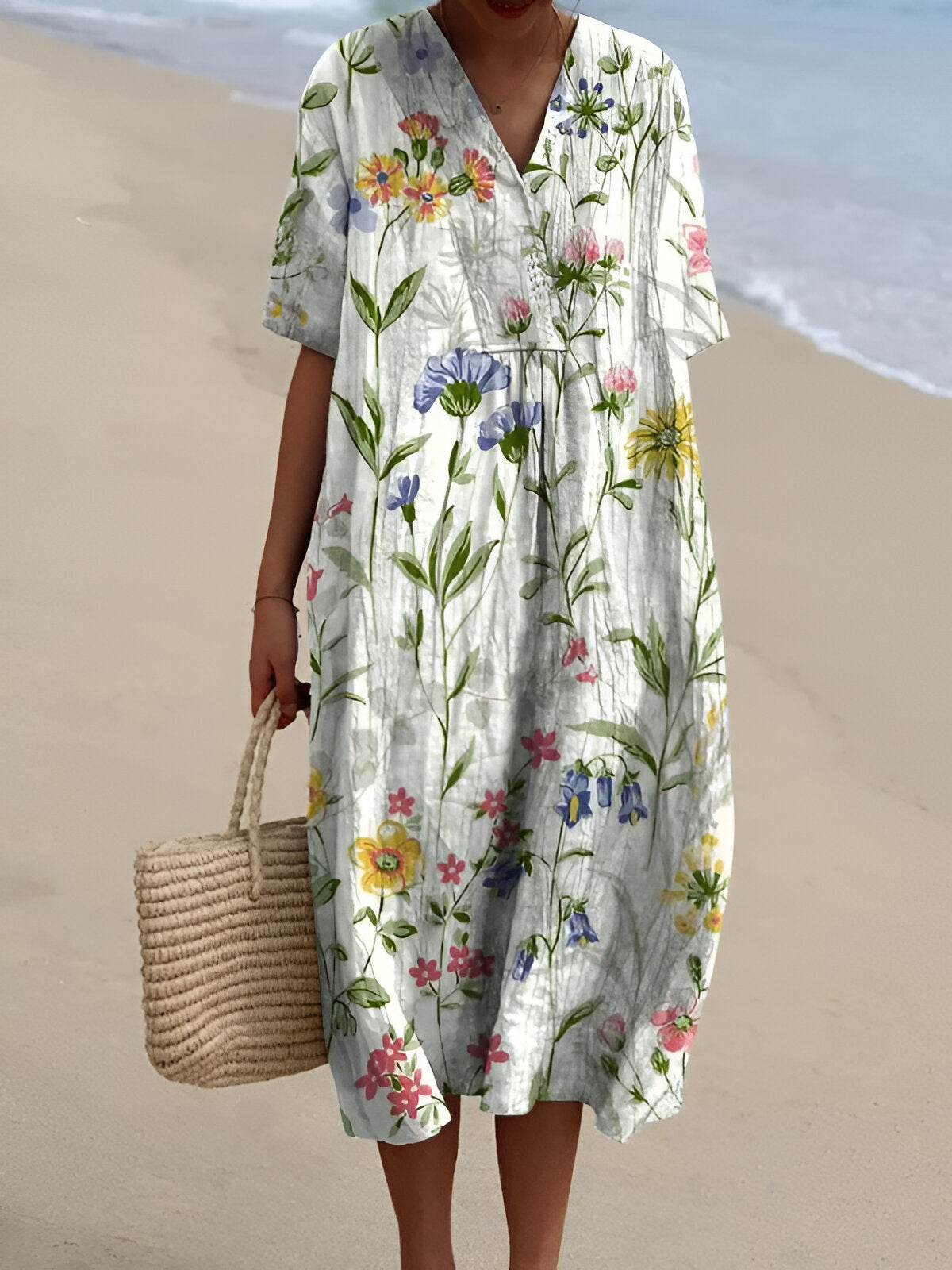 Atelier Élégance™ | Charmante robe Imprimée Brise d’Été