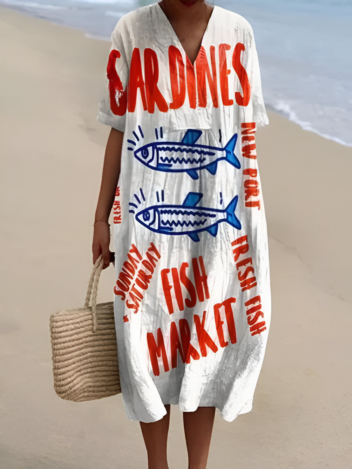 Atelier Élégance™ | Sardine robe Imprimée Brise d’Été