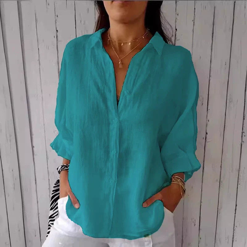 Atelier Élégance™ | Chemise Coton et Lin à Nouer dans le Dos