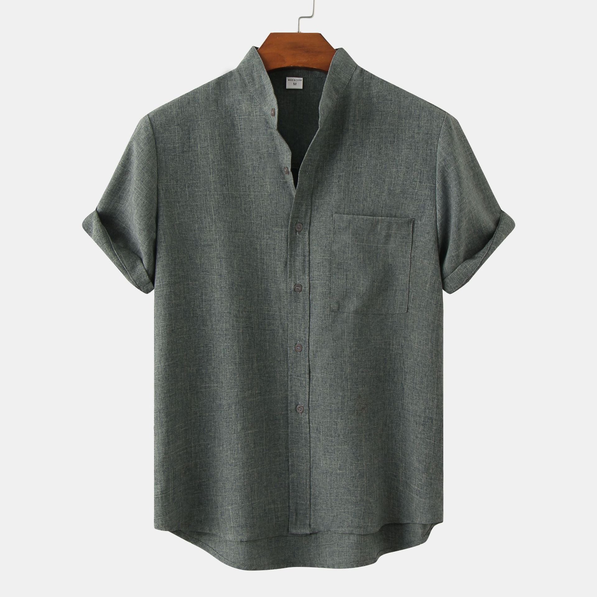 Lenoir™ | Chemise en coton unie avec boutons