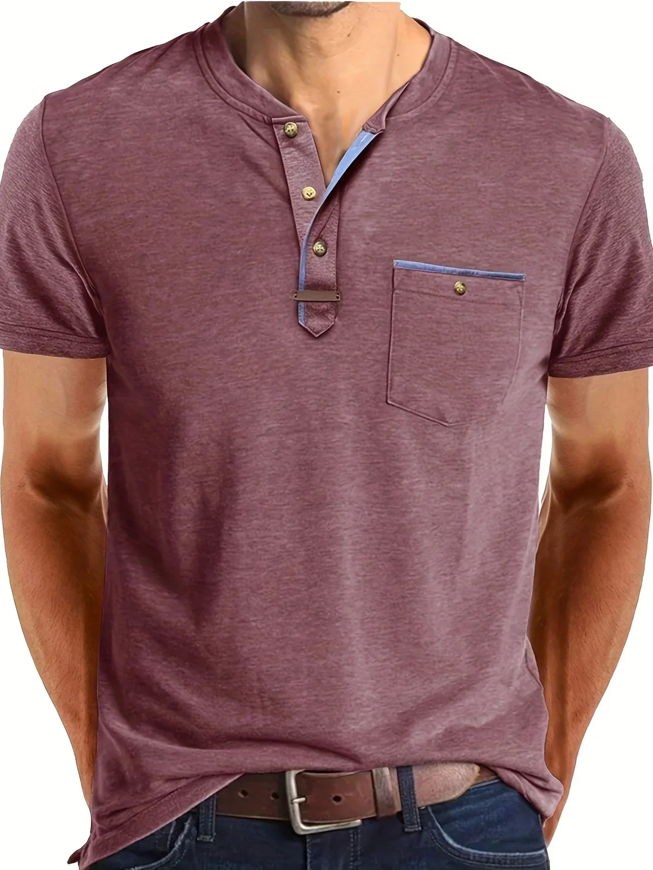 Lenoir™ | T-shirt col rond élégant avec poche