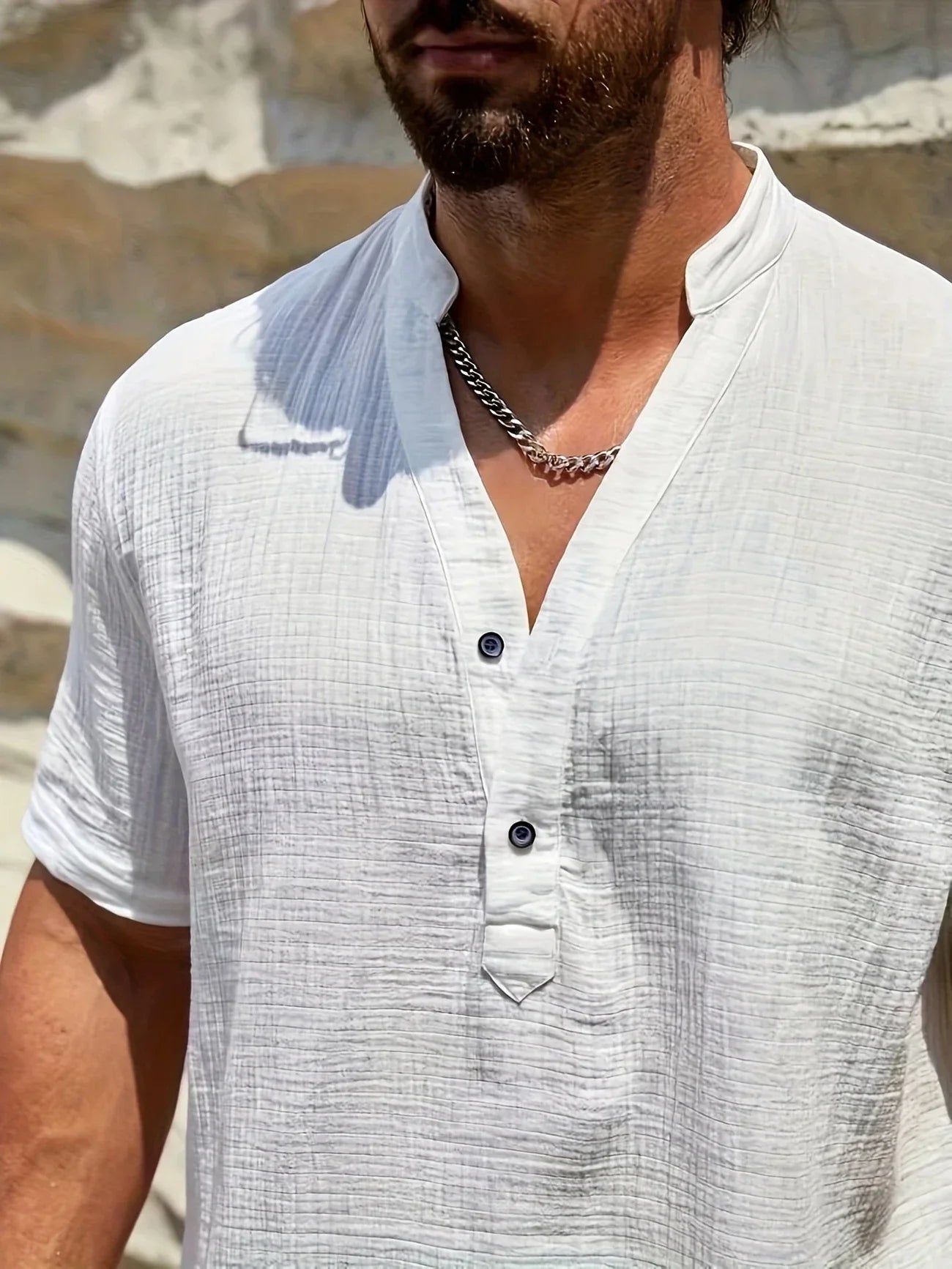 Lenoir™ | Chemise d’été élégante à col montant