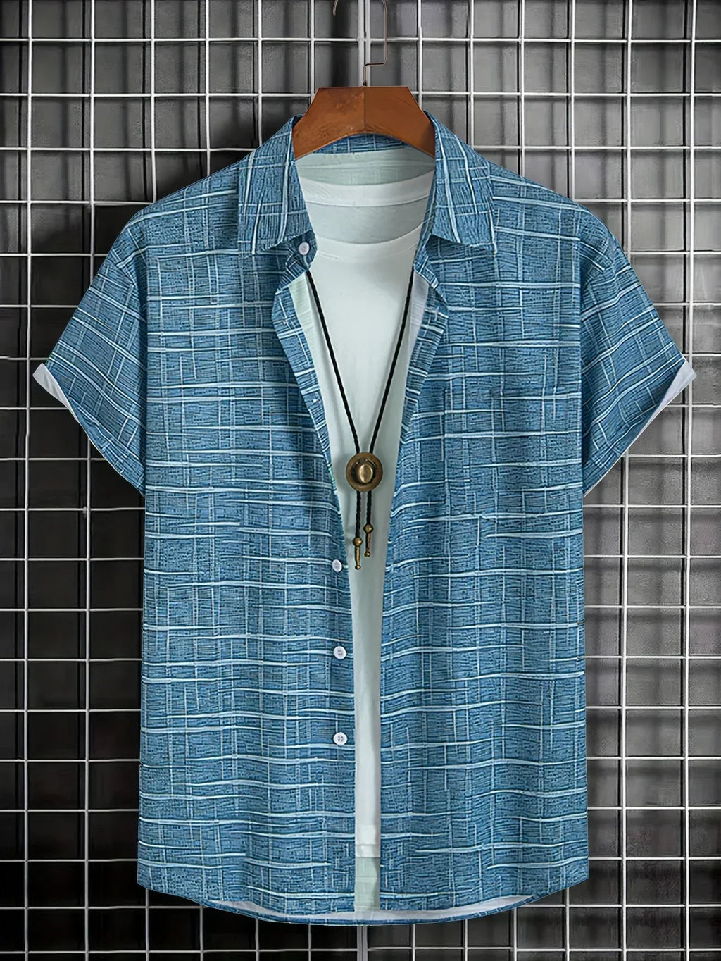 Lenoir™ | Chemise élégante à motif rayé et à carreaux