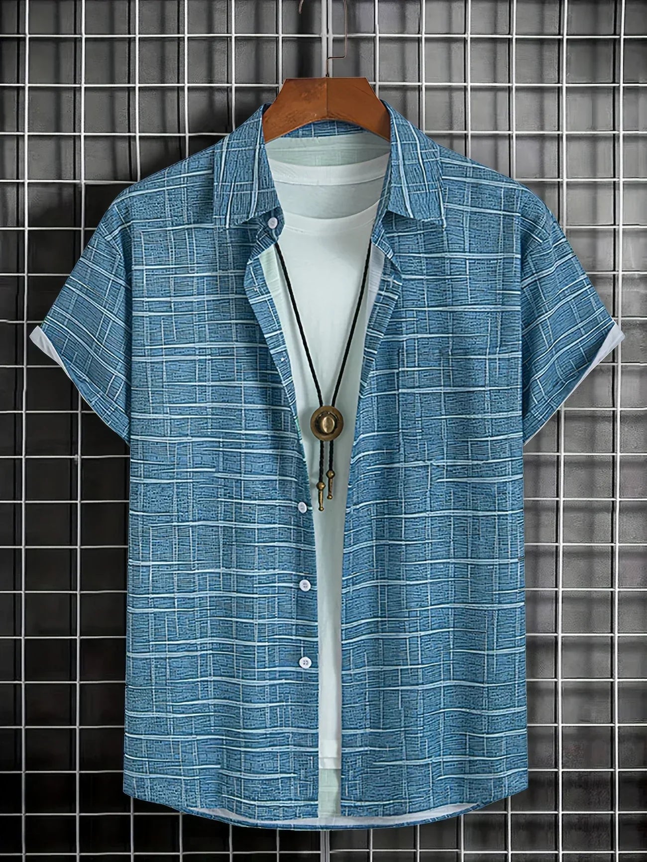 Lenoir™ | Chemise élégante à motif rayé et à carreaux