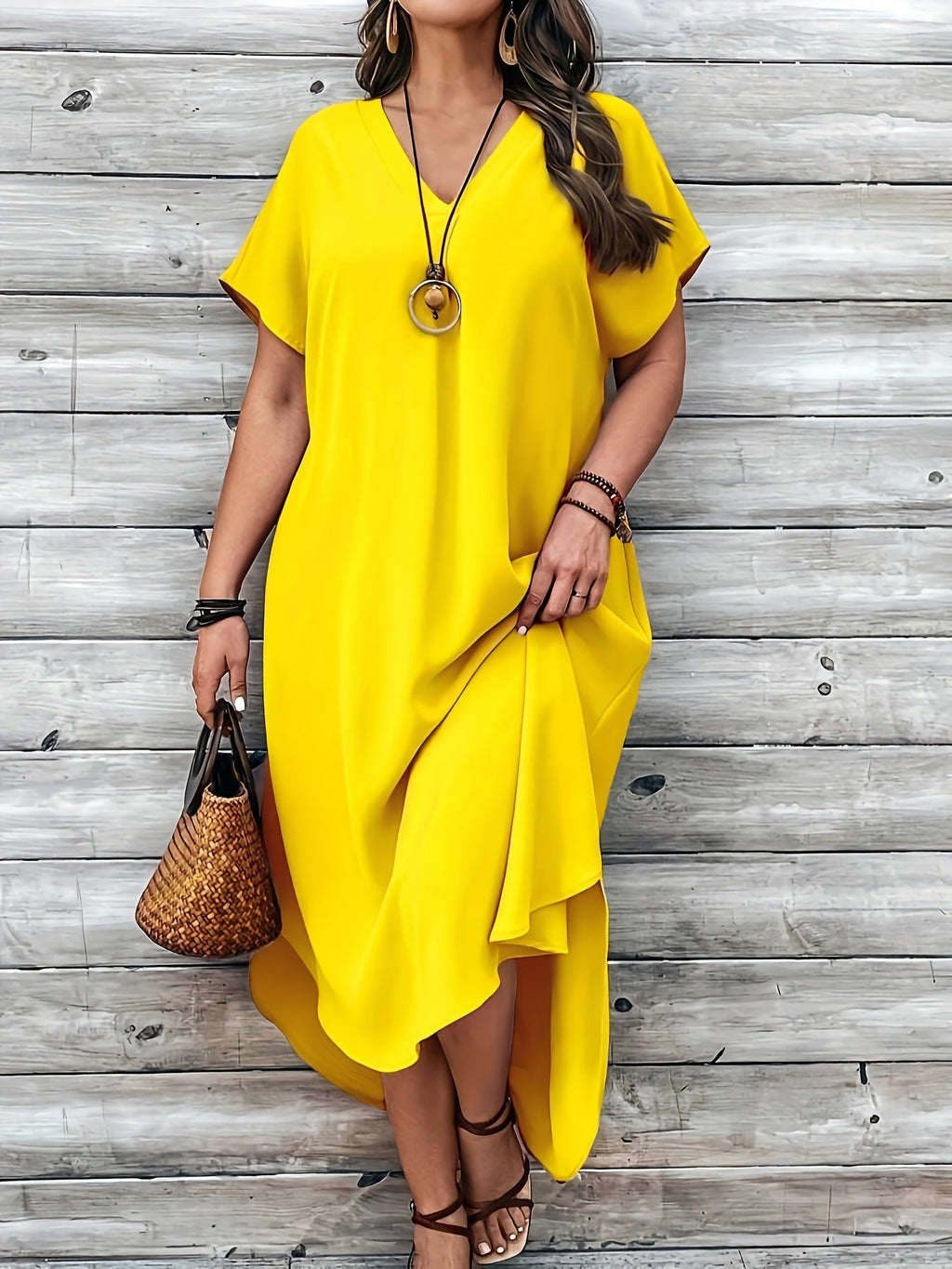 Atelier Élégance™ | Hailey Robe col en V taille plus