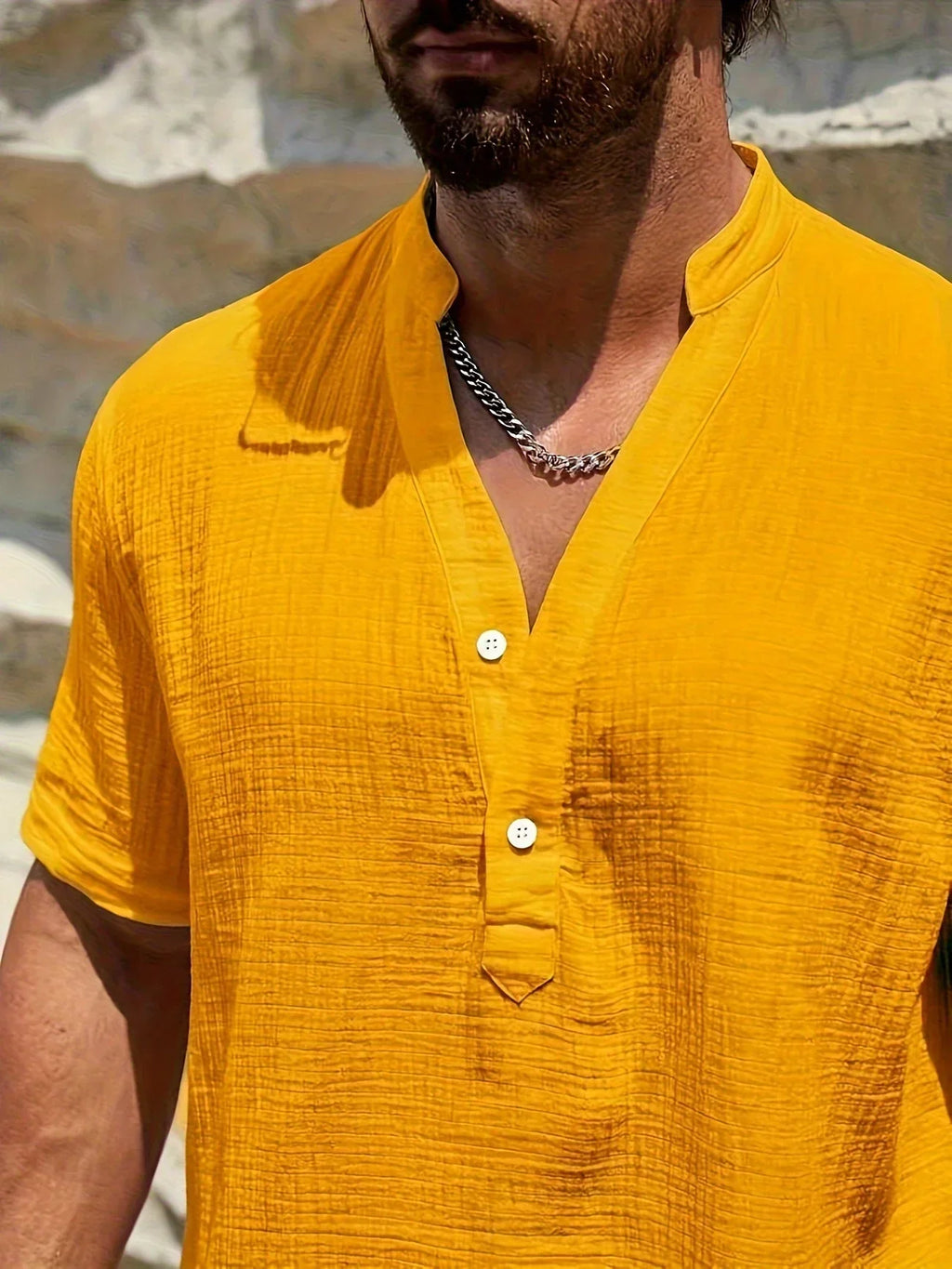 Lenoir™ | Chemise d’été élégante à col montant
