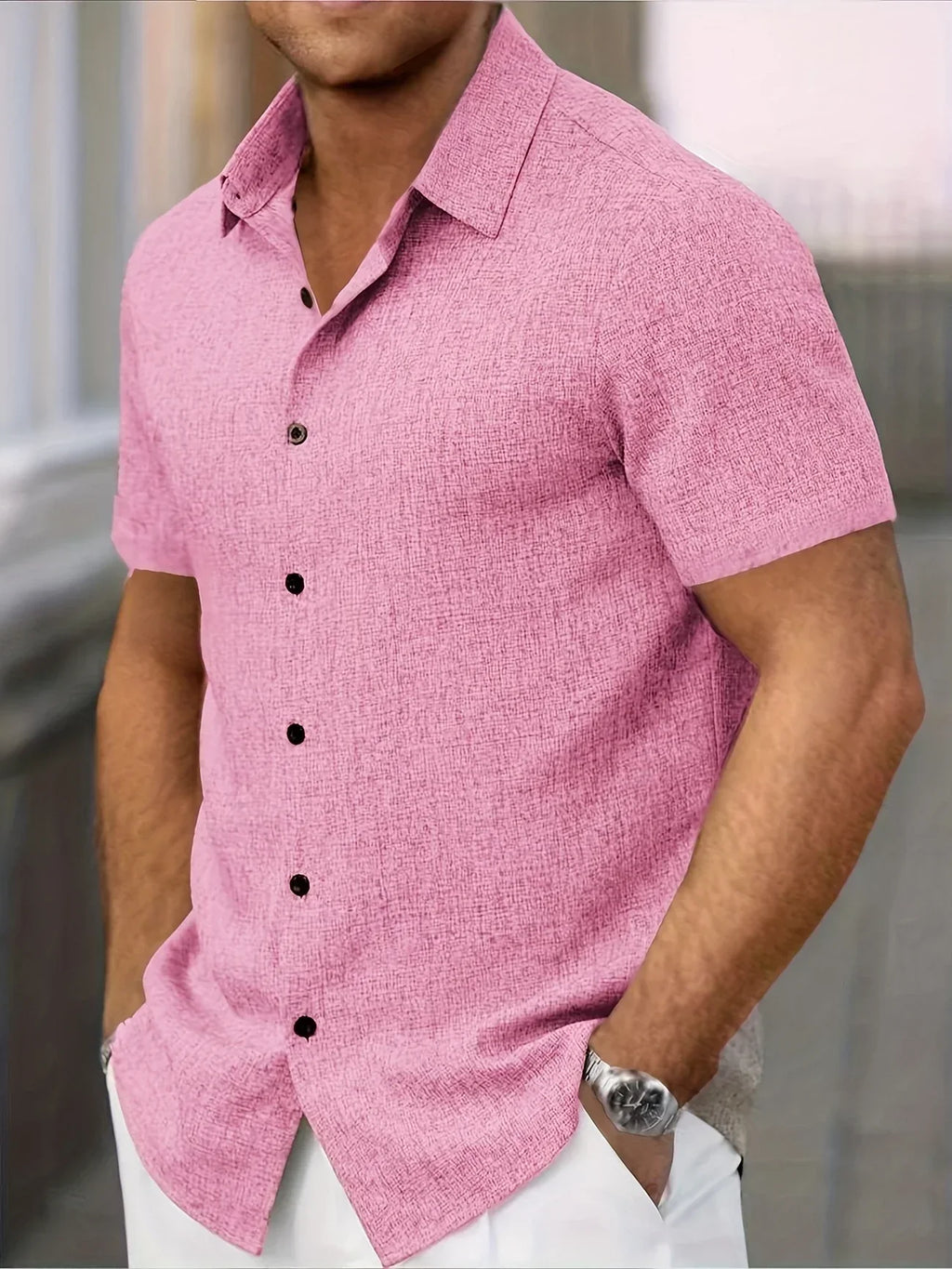 Lenoir™ | Chemise légère à manches courtes en mélange de lin