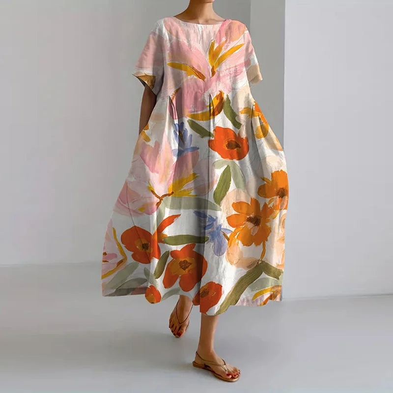 Atelier Élégance™ | Valentina Robe d'Été Fleurie avec Coupe Flatteuse et Liberté de Mouvement