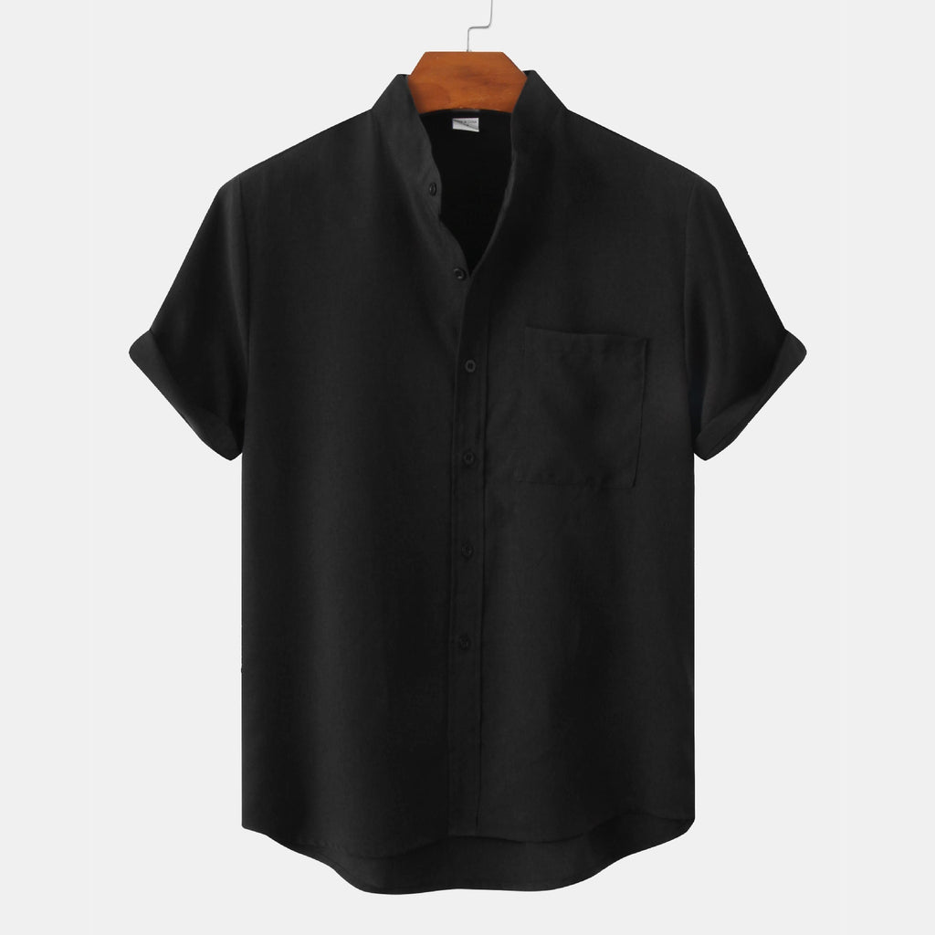 Lenoir™ | Chemise en coton unie avec boutons