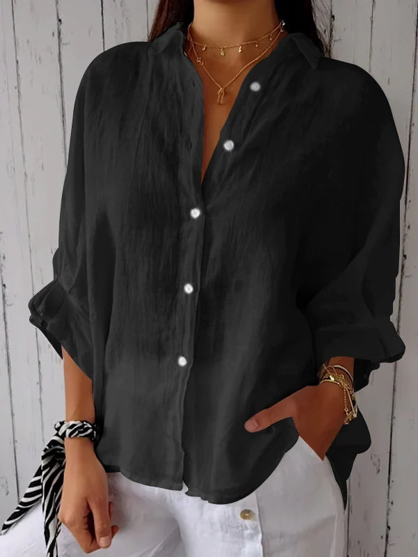Atelier Élégance™ | Chemise Coton et Lin à Nouer dans le Dos
