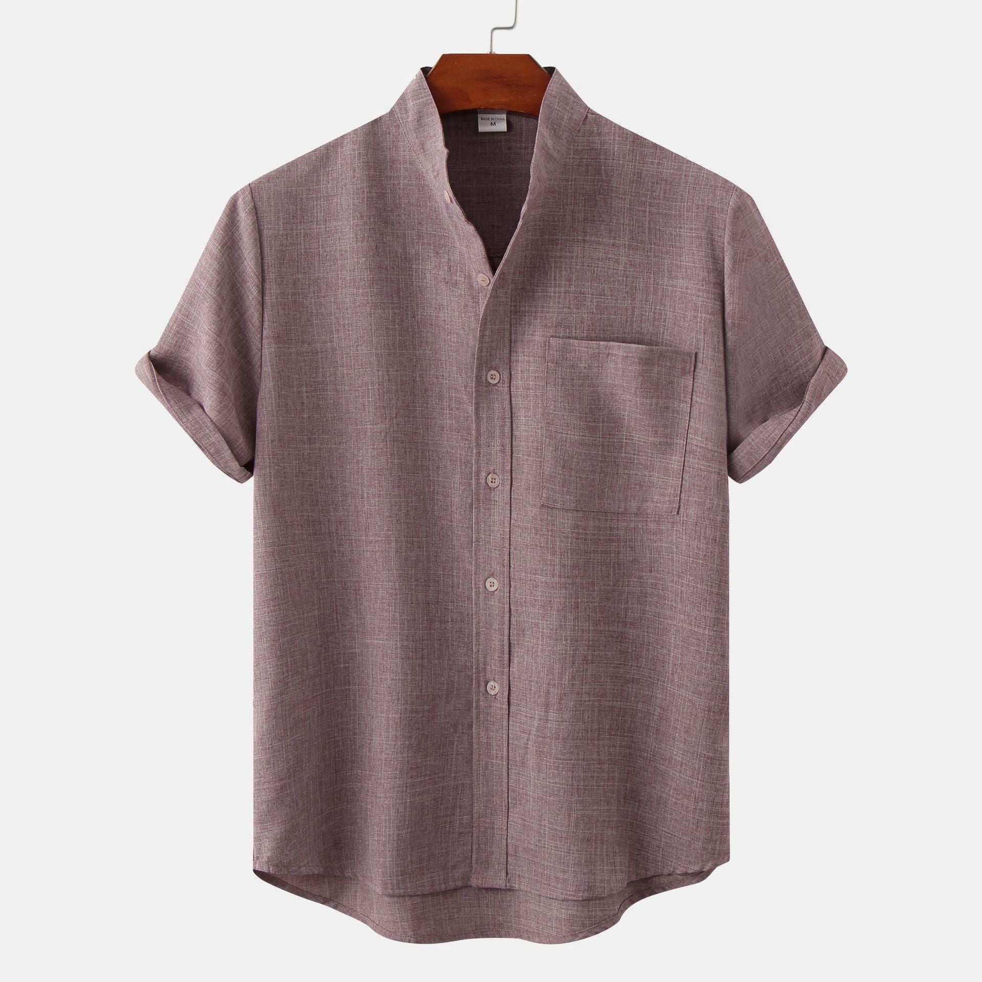 Lenoir™ | Chemise en coton unie avec boutons