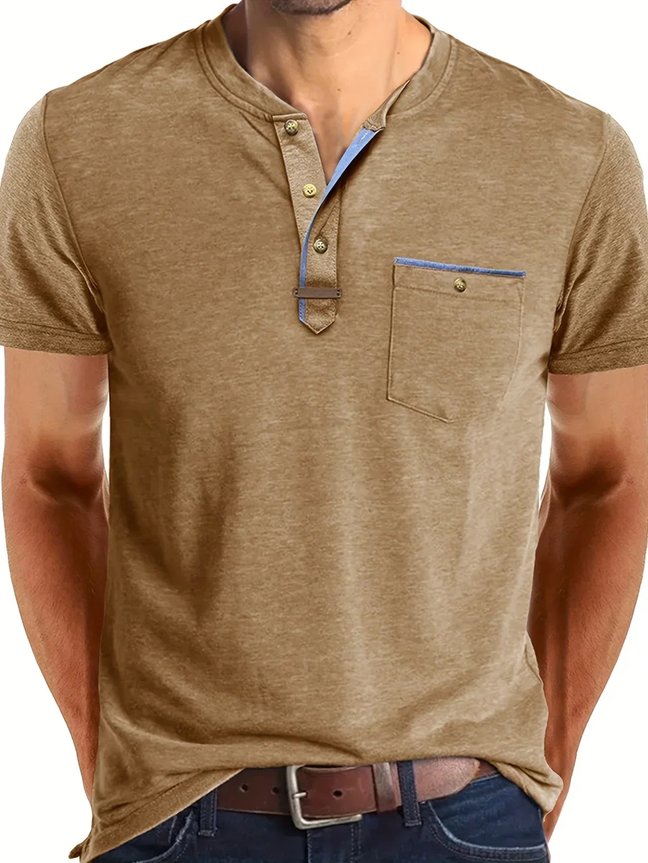 Lenoir™ | T-shirt col rond élégant avec poche