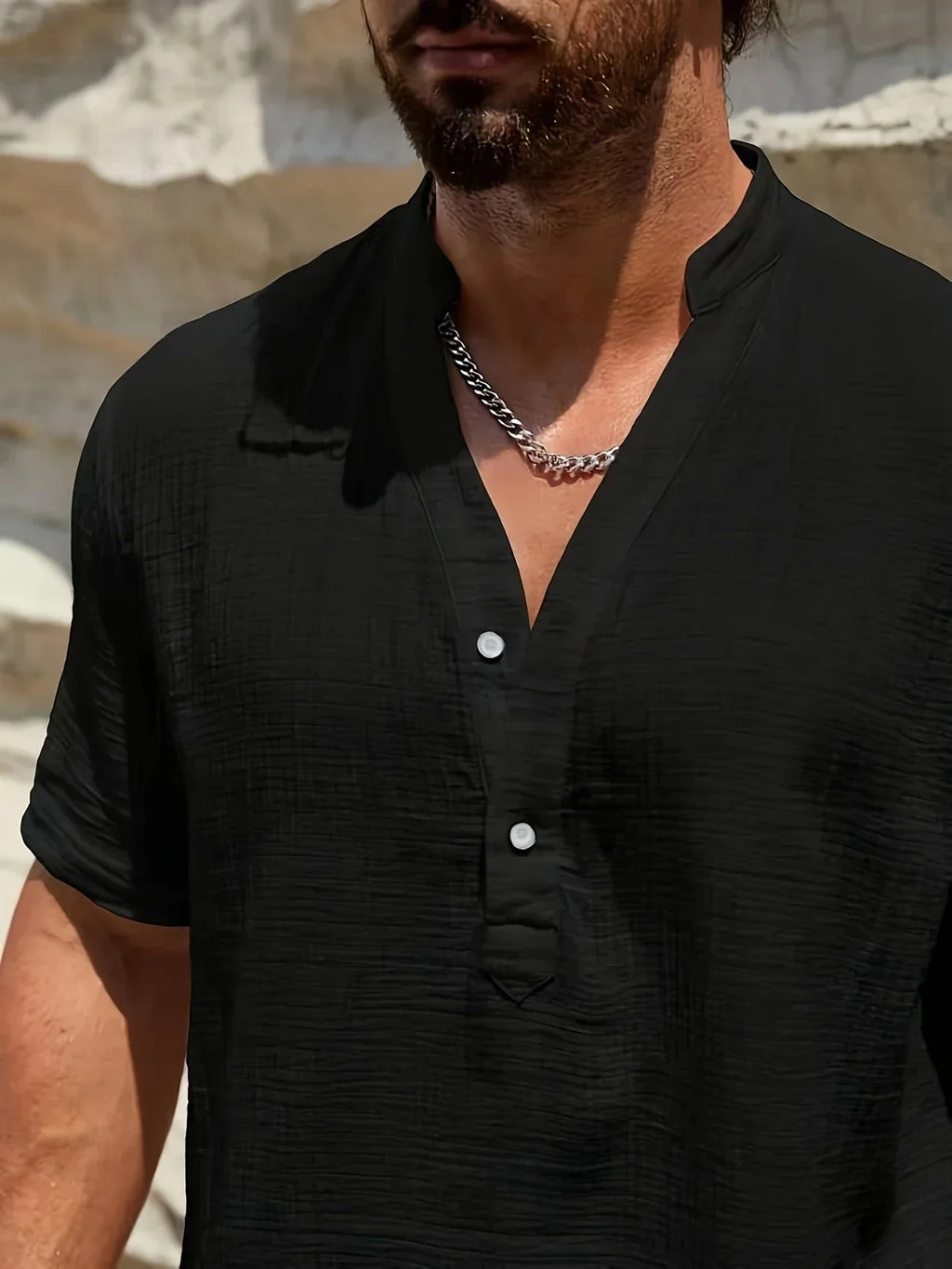 Lenoir™ | Chemise d’été élégante à col montant
