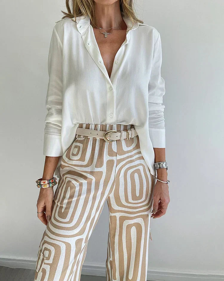 Atelier Élégance™ | Ensemble Retro-Chic avec Pantalon Large