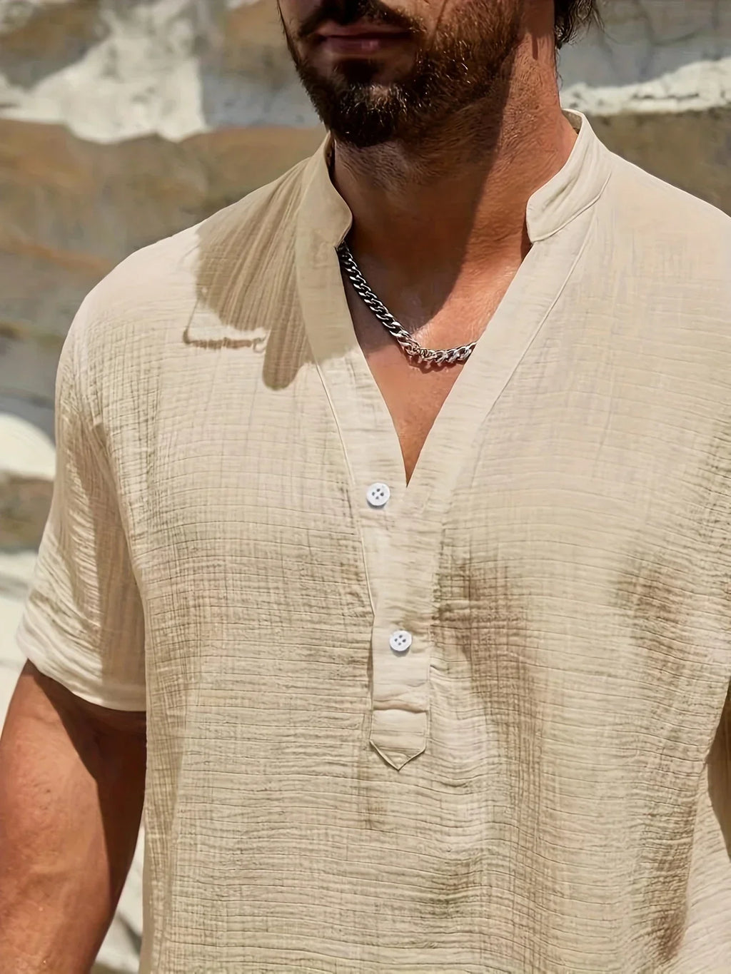 Lenoir™ | Chemise d’été élégante à col montant