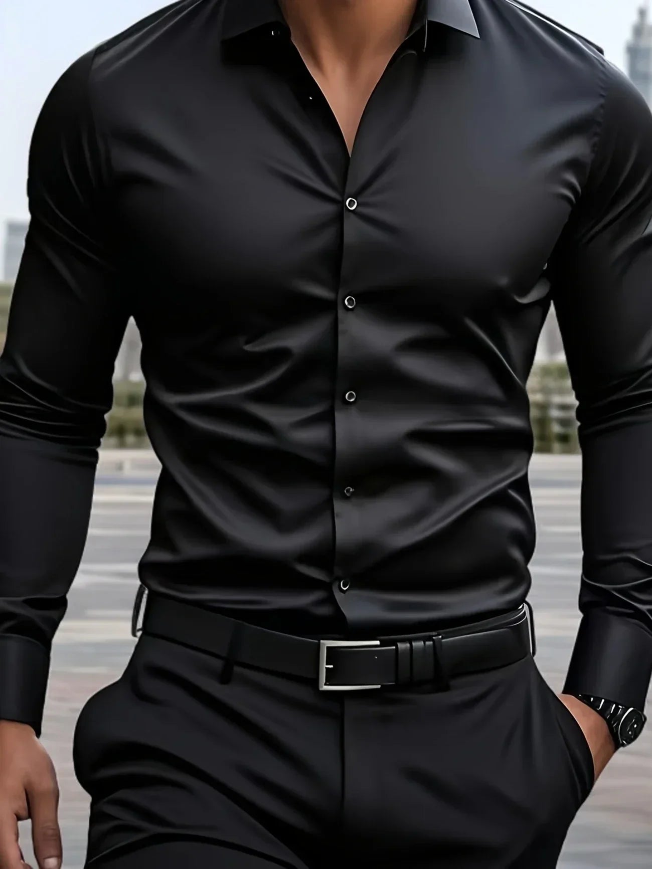 Lenoir™ | Chemise élégante à manches longues avec boutons