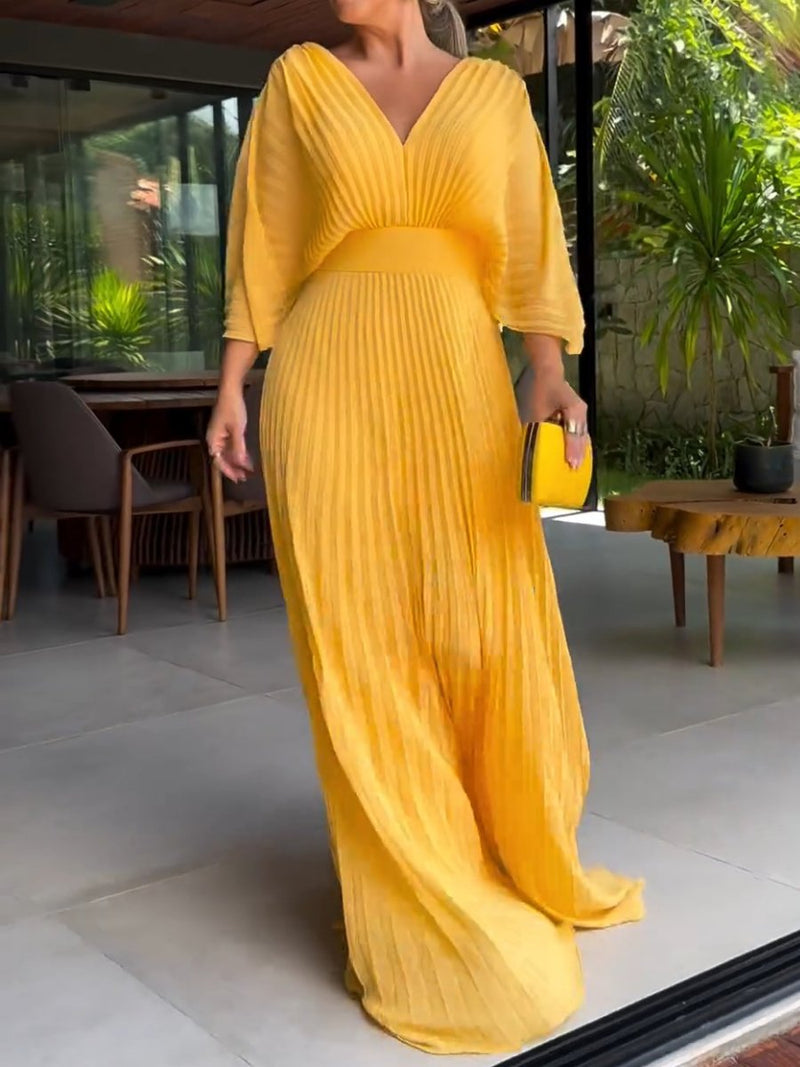 Atelier Élégance™ | Robe Plissée Heure Dorée