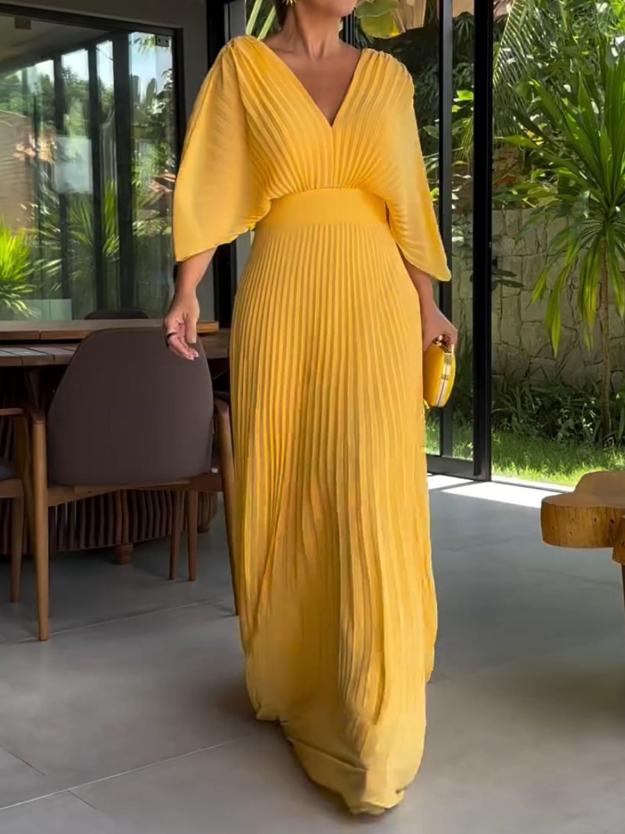 Atelier Élégance™ | Robe Plissée Heure Dorée