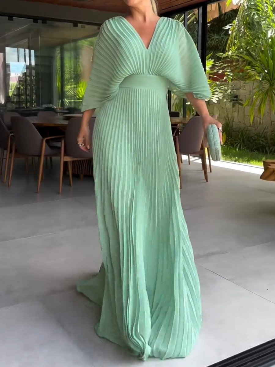 Atelier Élégance™ | Robe Plissée Heure Dorée