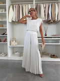 Atelier Élégance™ | Ensemble élégant avec pantalon palazzo plissé