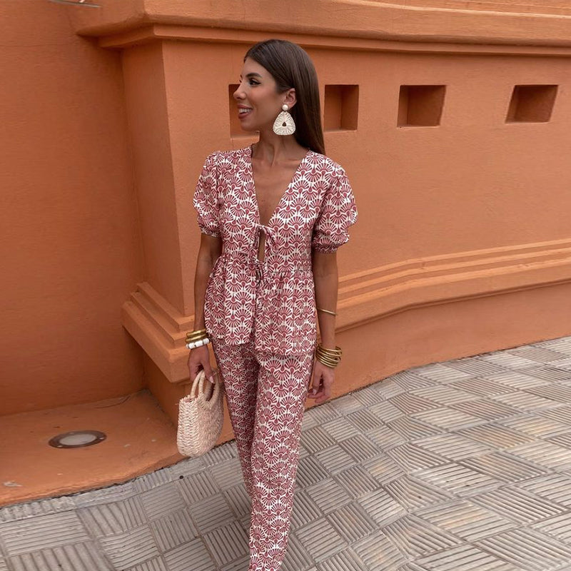 Atelier Élégance™ | Ensemble à manches bouffantes et détail à nouer