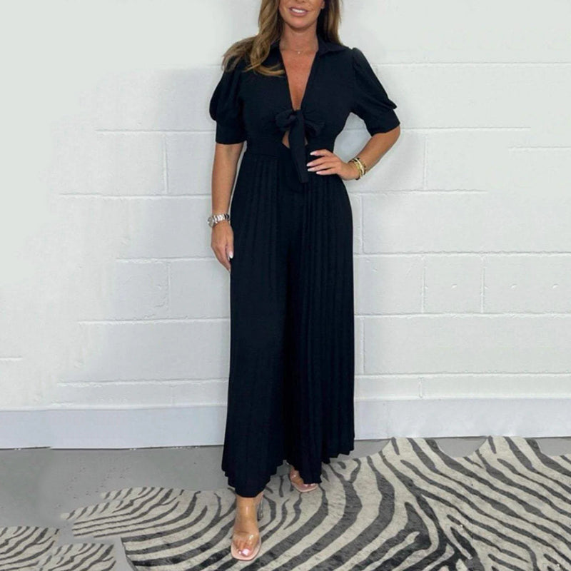Atelier Élégance™ | Inaya Jumpsuit Plissée Unie
