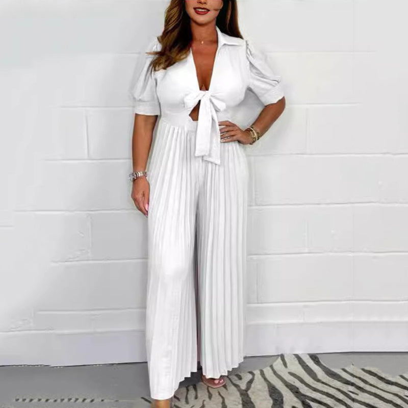 Atelier Élégance™ | Inaya Jumpsuit Plissée Unie
