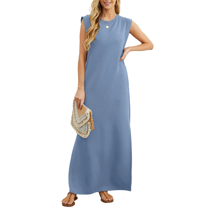 Atelier Élégance™ | Robe maxi sans manches au style minimaliste