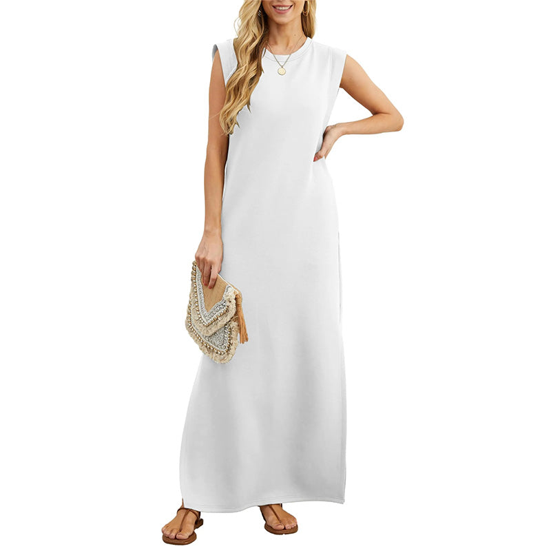 Atelier Élégance™ | Robe maxi sans manches au style minimaliste