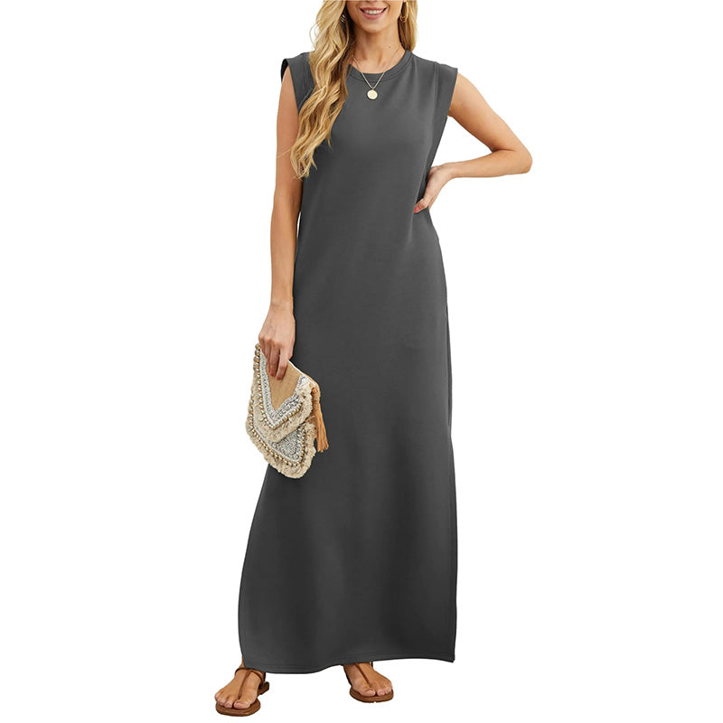 Atelier Élégance™ | Robe maxi sans manches au style minimaliste