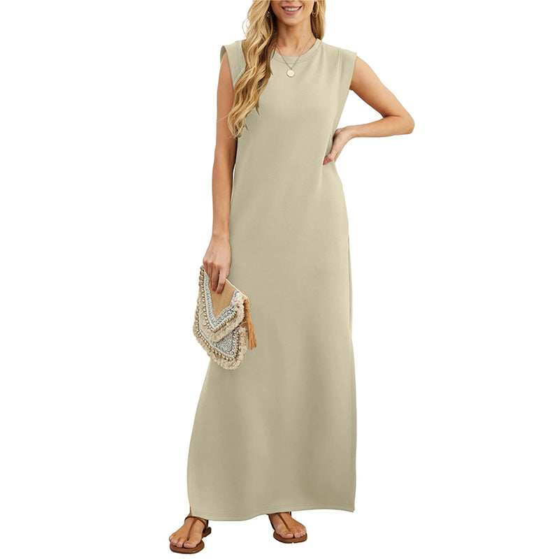 Atelier Élégance™ | Robe maxi sans manches au style minimaliste