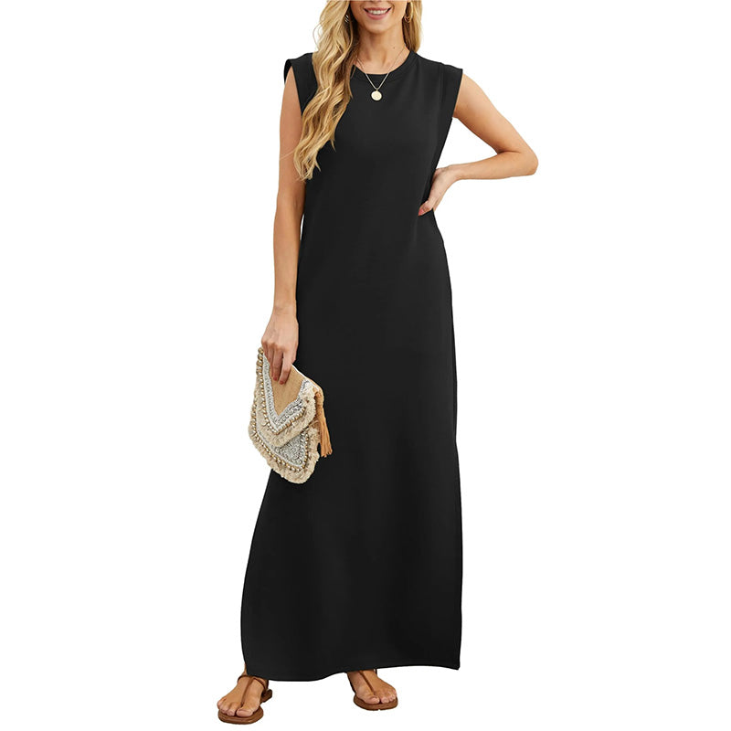 Atelier Élégance™ | Robe maxi sans manches au style minimaliste