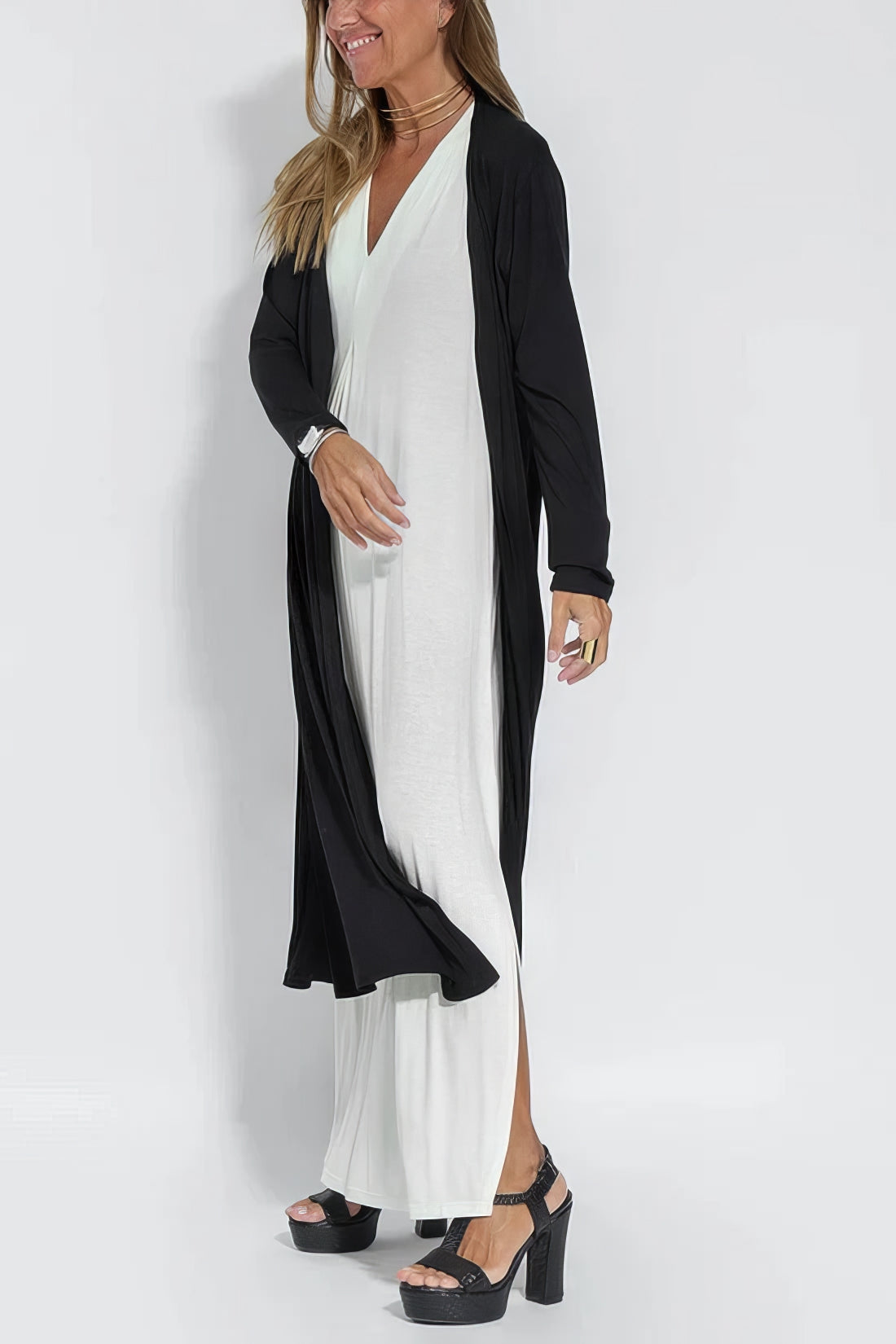 Atelier Élégance™ | Elise robe Longue Élégante avec Cardigan Offert